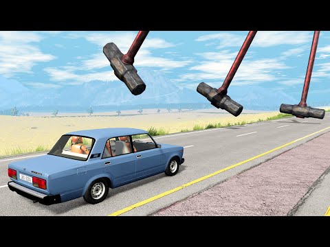 Видео: ИГРА В КАЛЬМАРА! ПРОЕЗД ЧЕРЕЗ МОЛОТЫ СМЕРТИ | BeamNG.drive