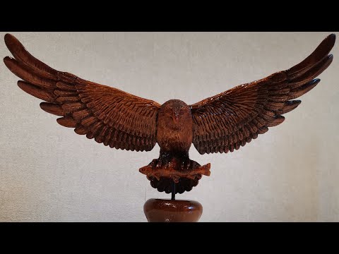 Видео: фигурка орла из дерева | wooden eagle figurine