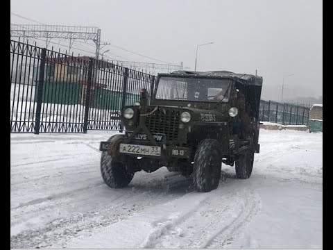 Видео: Willys. Ford GPW. По первому снегу_First snow ride on Willys Ford GPW