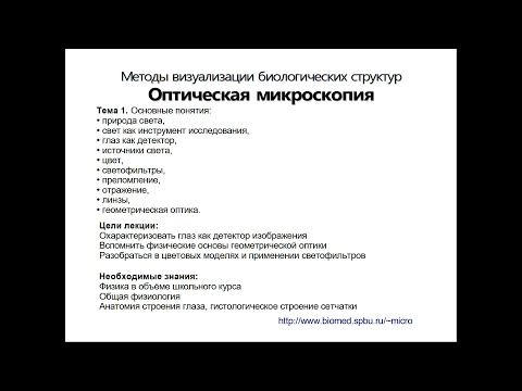 Видео: Оптическая Микроскопия. Лекция 1.