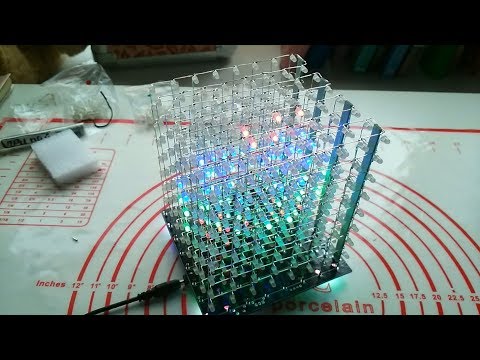 Видео: 3Д 8х8х8 RGB светодиодный куб.Видео-инструкция по сборке электронного конструктора с алиэкспресс.