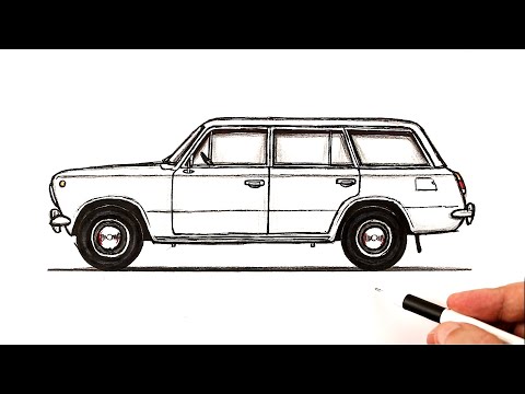 Видео: Как нарисовать машину ВАЗ 2102