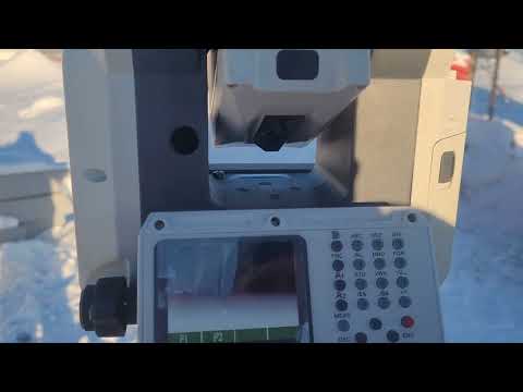 Видео: работа тахеометра  EFT ts1 на морозе.