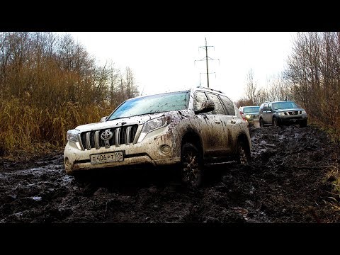 Видео: Новый Prado месит грязь + 4 литровый УАЗ! Жёсткое бездорожье,  оффроад  2017.