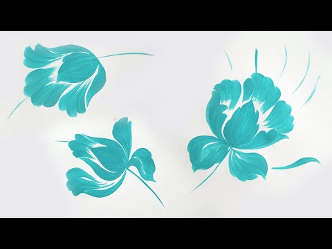 Видео: Как нарисовать Тюльпаны. Урок по жостовской росписи для начинающих. Лариса Гончарова