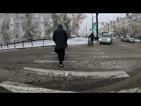 Видео: Якутск, 20 сентября 2025 (Первый снег)