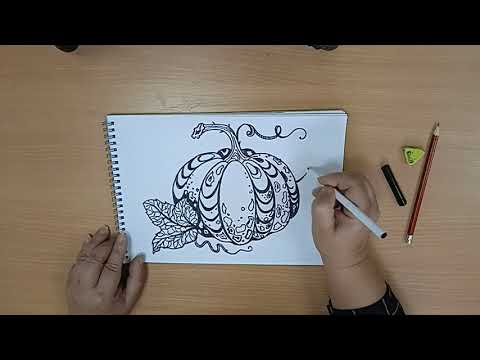 Видео: Мастер класс по рисунку "ТЫКВА"