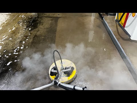 Видео: Как чистить заправки с помощью мойки высокого давления! Нужна ли горячая вода для очистки бетона?