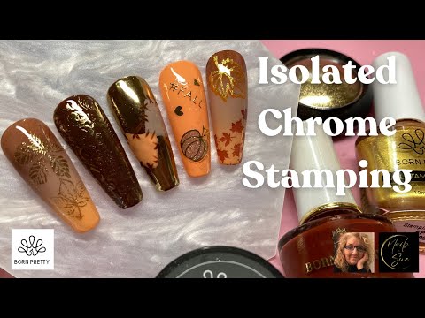Видео: Осенний маникюр с хромированным покрытием и штамповкой | Born Pretty (лучший промокод!)