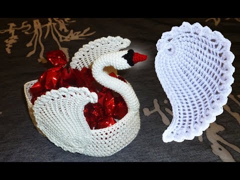 Видео: ЛЕБЕДЬ КРЮЧКОМ | Крылья тунисское вязание | ВАЗОЧКА ДЛЯ КОНФЕТ МАСТЕР КЛАСС Часть IV