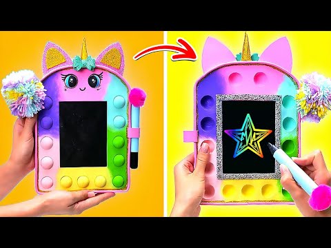 Видео: 🦄 Волшебная Картина. Единорога!Рисуем. с Блестящим Поп-Ит & КрутыеDIY-Трюки 🎨