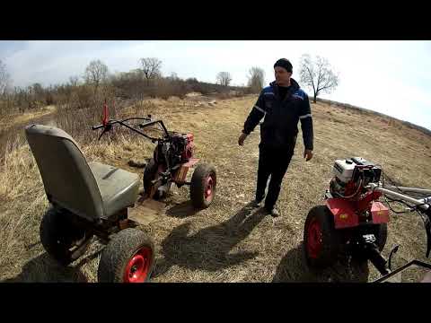 Видео: "ОКА" и "БРАЙТ".В поход на мотоблоках.Отдыхаем!"!!!!!