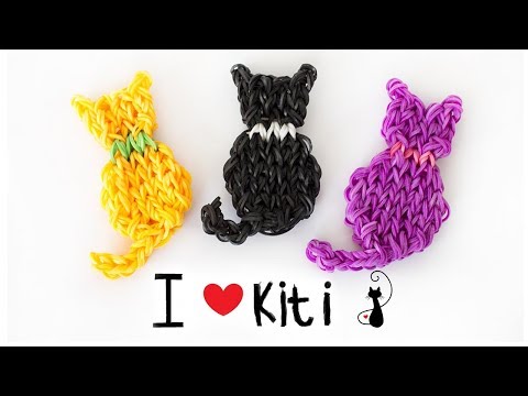 Видео: КОШКА ФРЕСКА из резинок на станке | Cats Rainbow loom Bands Charm