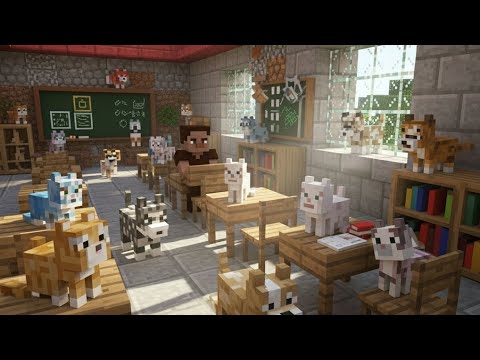 Видео: Я построил школу для кошек и собачек в майнкрафт
