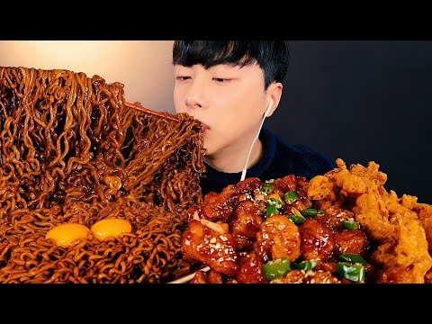 Видео: SUB) Мок-Бэнг! Лапша с черной фасолью, острая жареная курица, жареные куриные ножки