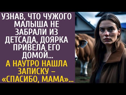 Видео: Узнав что чужого малыша не забрали из детсада, доярка взяла его себе… А утром нашла странную записку