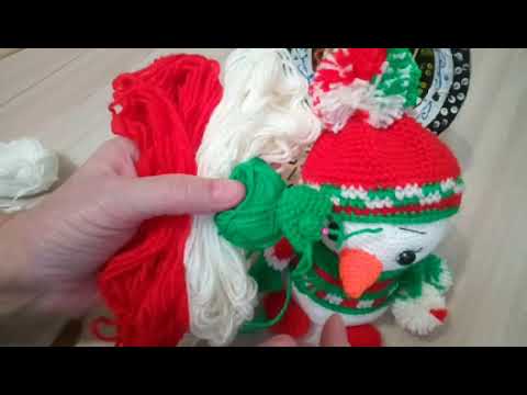 Видео: Снеговик крючком// Обзор новой игрушки.#иринакистаева #снеговиккрючком