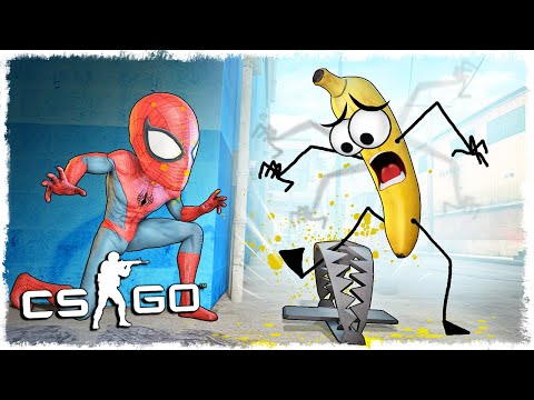 Видео: БАНАН vs ЧЕЛОВЕК ПАУК МАНЬЯК В CS:GO!!!