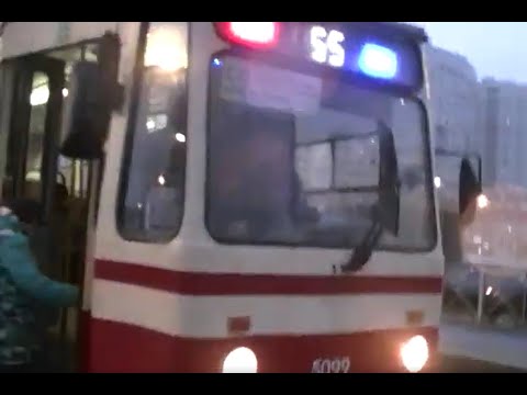 Видео: трамвай Санкт-Петербурга : ЛВС86К 5099 по 55