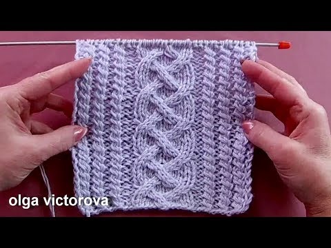 Видео: Рельефный узор аран 396 Вязание спицами