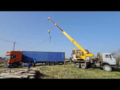 Видео: 1 апреля 2024 г. Установка морского контейнера 40 футов на участок.