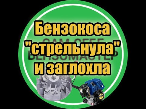 Видео: Бензотример "стрельнул" и заглох.