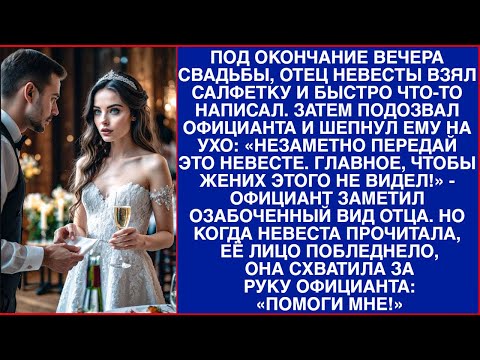 Видео: Под окончание вечера свадьбы, отец невесты взял салфетку и быстро что-то написал. Затем подозвал...