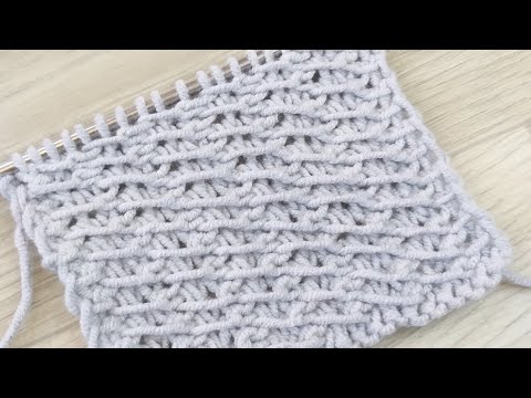 Видео: Диагональные полосы! Необыкновенный узор вязаный спицами.