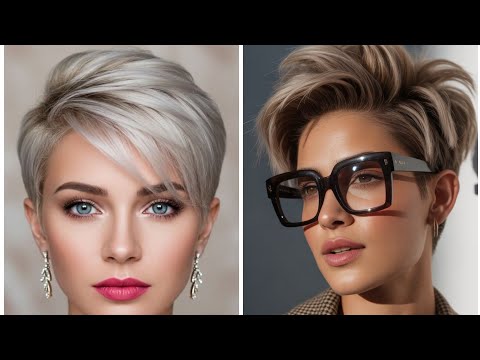 Видео: Последние 40 изображений коротких стрижек для женщин и удлиненного боба-пикси