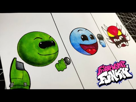 Видео: рисунок Friday Night Funkin' - Fire In The Hole (Moist Update) - Лоботомия Geometry Dash 2.2