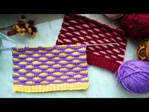Видео: Цветной ПЛОТНЫЙ узор спицами для ярких вещей