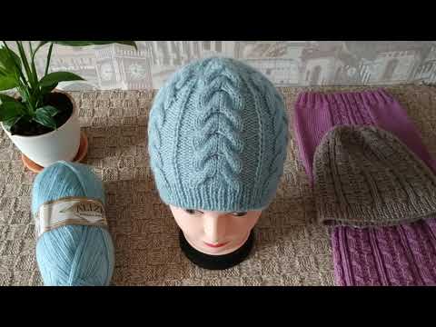 Видео: Шапка с косами Мята.