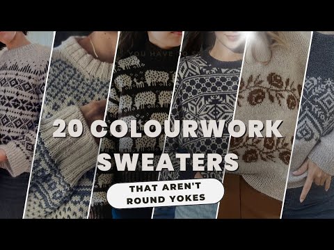Видео: 20 цветных свитеров без круглой кокетки