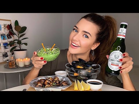 Видео: ДЗЮБА, ЭСКОРТ И СТРИПТИЗ💃🏽|| МУКБАНГ улитки, мидии, чука, пиво || MUKBANG snails mussels beer