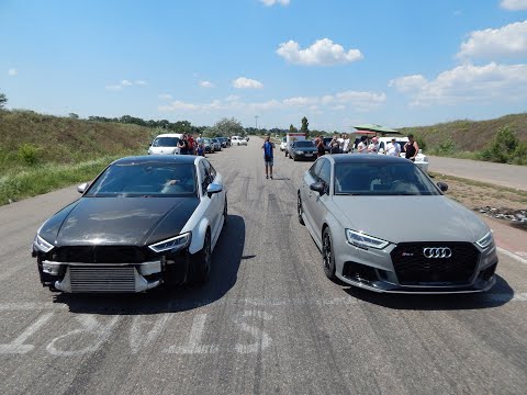 Видео: Батл BMW M5 F10 vs AUDI RS 3 St 2 + vs AUDI RS 3 440 vs Audi TT RS сток...
