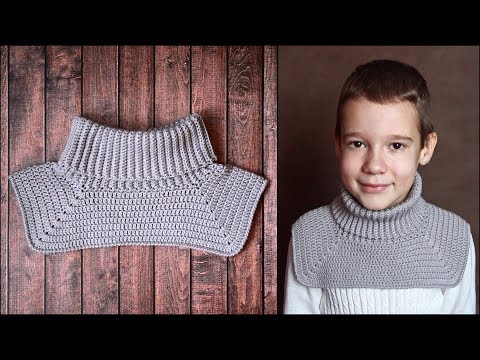 Видео: Манишка для мальчика крючком | Детская манишка крючком