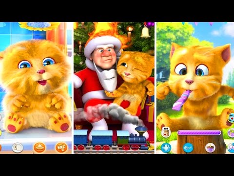 Видео: Говорящий Котик 🐱 🐱 Джинджер (Рыжик) и Дед Мороз Детский игровой мультик- игра