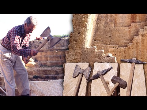 Видео: Традиционная каменная кладка. Искусство резьбы по камню в блоки для строительства