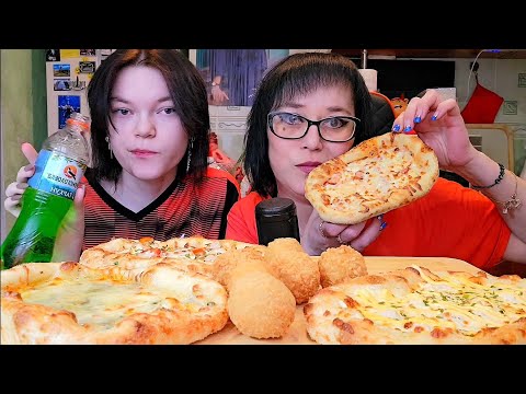 Видео: Мукбанг | Пицца,сырные шарики,ролл с яблоками,тортик | Обжор Асмр