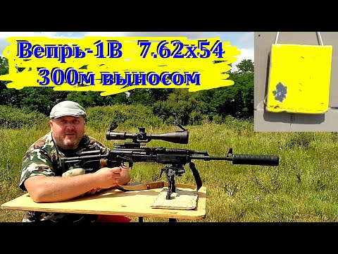 Видео: Вепрь-1В (7.62х54)  - стрельба выносом по сетке на 300м / Меняем прицел - улучшаем результат!