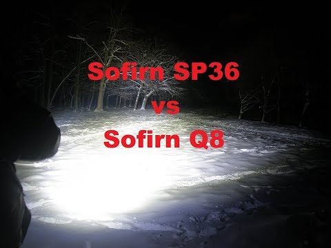 Видео: Ночной тест Sofirn SP36 и сравнение с Q8, SP33 50.2, C8F 21700