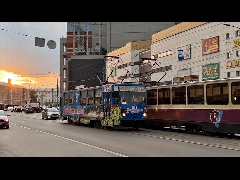 Видео: Вечерний Нижегородский трамвай. Татра Т3, Татра Т6, РВЗ-6, КТМ-5, КТМ-8, КТМ-8 КМ, 71-403 «УТМ»