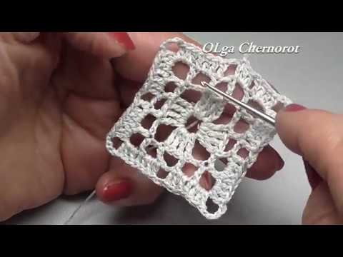 Видео: Filet Crochet  CROCHET Square part 1 Вязаный квадрат крючком филейной сеткой
