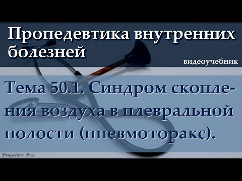 Видео: Тема 50.1. Синдром скопления воздуха в плевральной полости (пневмоторакс).