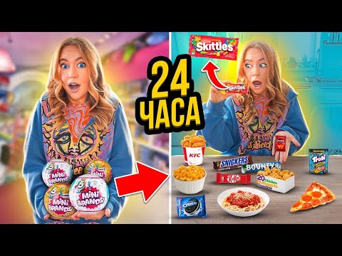 Видео: 24 ЧАСА ЕМ МИНИ ЕДУ ИЗ ИГРУШЕК ЧЕЛЛЕНДЖ! 🍔/ MINI BRANDS CHOOSES WHAT I EAT for 24 HOURS!