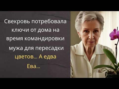 Видео: Свекровь потребовала ключи от дома на время командировки мужа для пересадки цветов… А едва Ева…