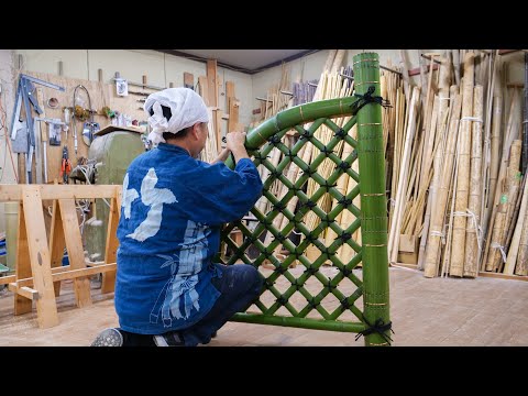 Видео: Процесс изготовления бамбуковых заборов с красивыми изгибами! Мастерство мастера!