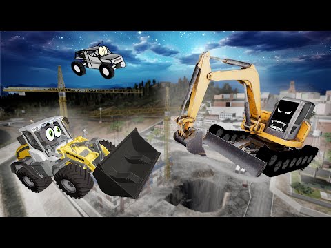 Видео: НА ОДИН ДЕНЬ СТАЛИ СТРОИТЕЛЯМИ И ОТКОПАЛИ ЭКСКАВАТОР ПОЖИРАТЕЛЬ! Гоша и Чич. Страшилки с машинами.