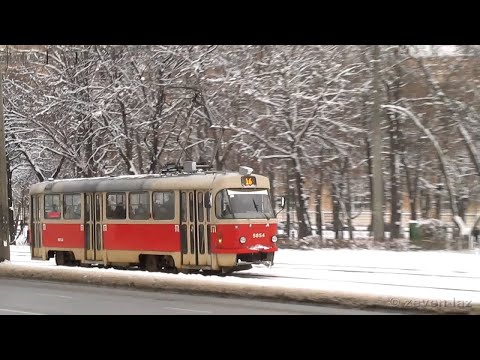 Видео: Киевский трамвай- Январь 2022 / Kyiv tram- January 2022