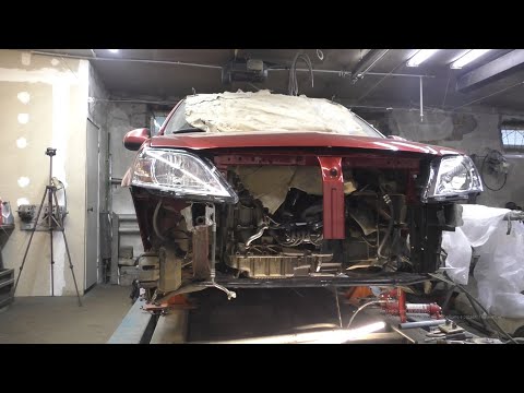 Видео: ЛАРГУС лобовой касательный удар ч.6 сварка лонжерона